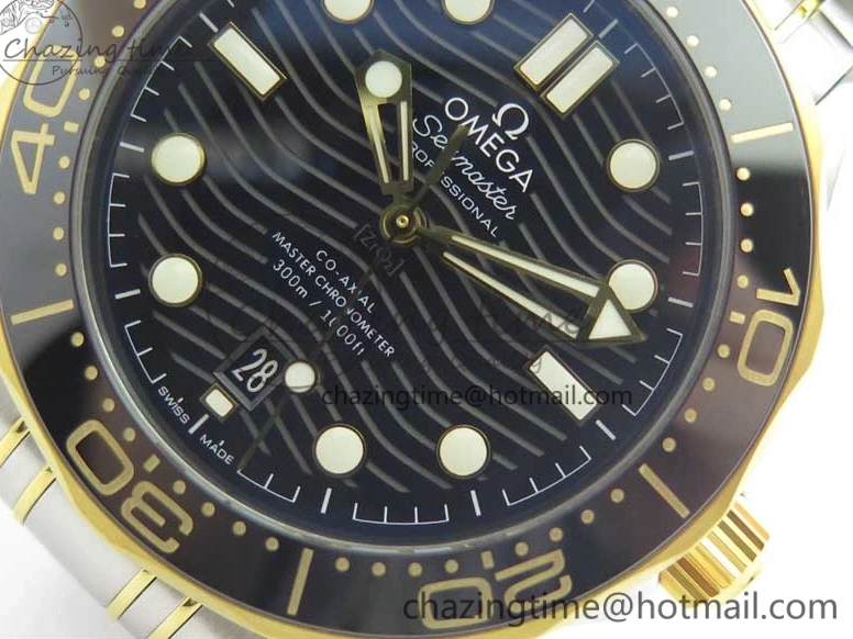 1103 MultiPurpose 2018 Seamaster Diver 300M SS YG VSF 1:1 Best Edition YG Bezel Black Dial on SS YG Bracelet A 7937